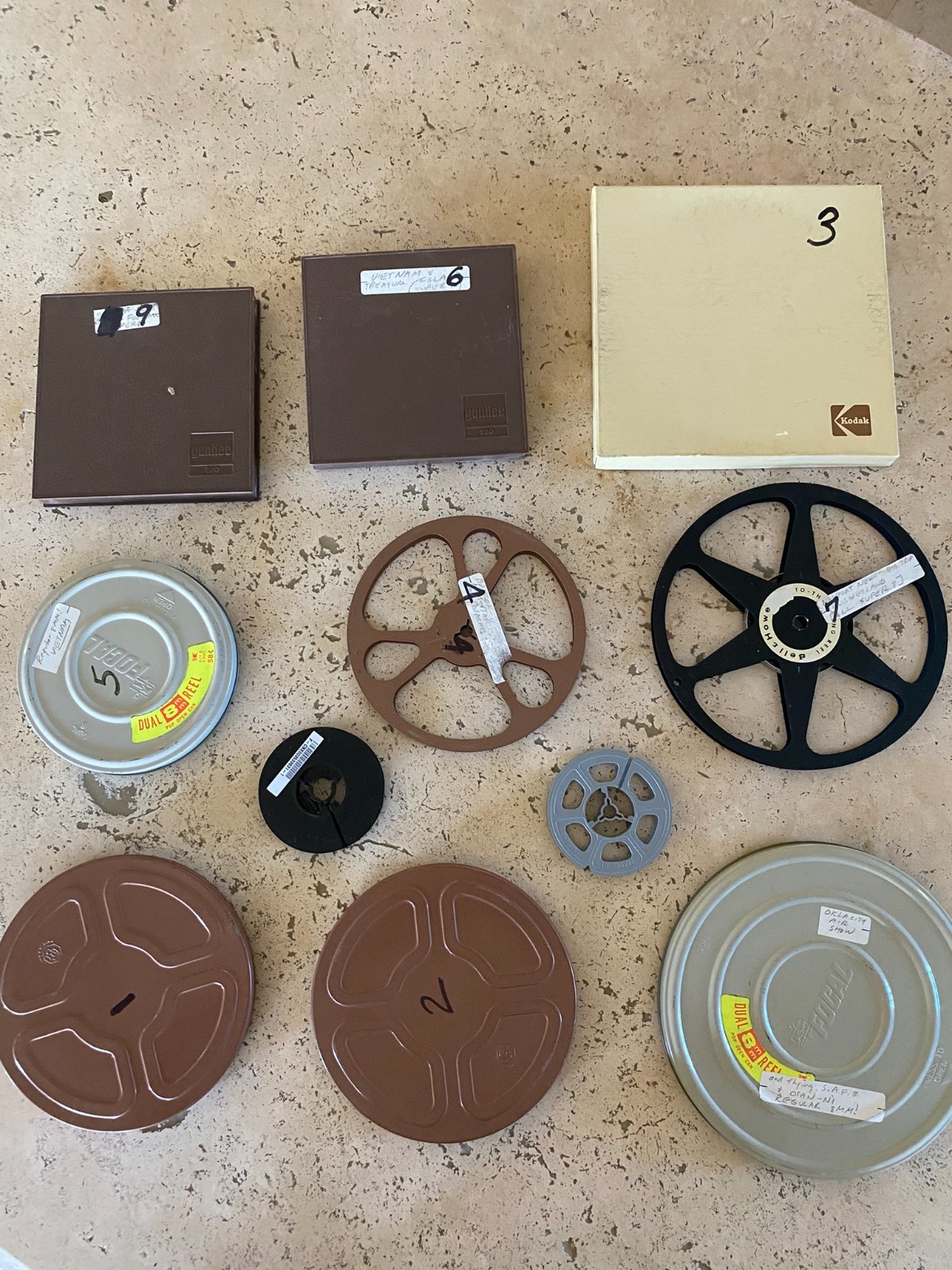 Lot of 11 Vintage Film Reels, Canisters  and Cases