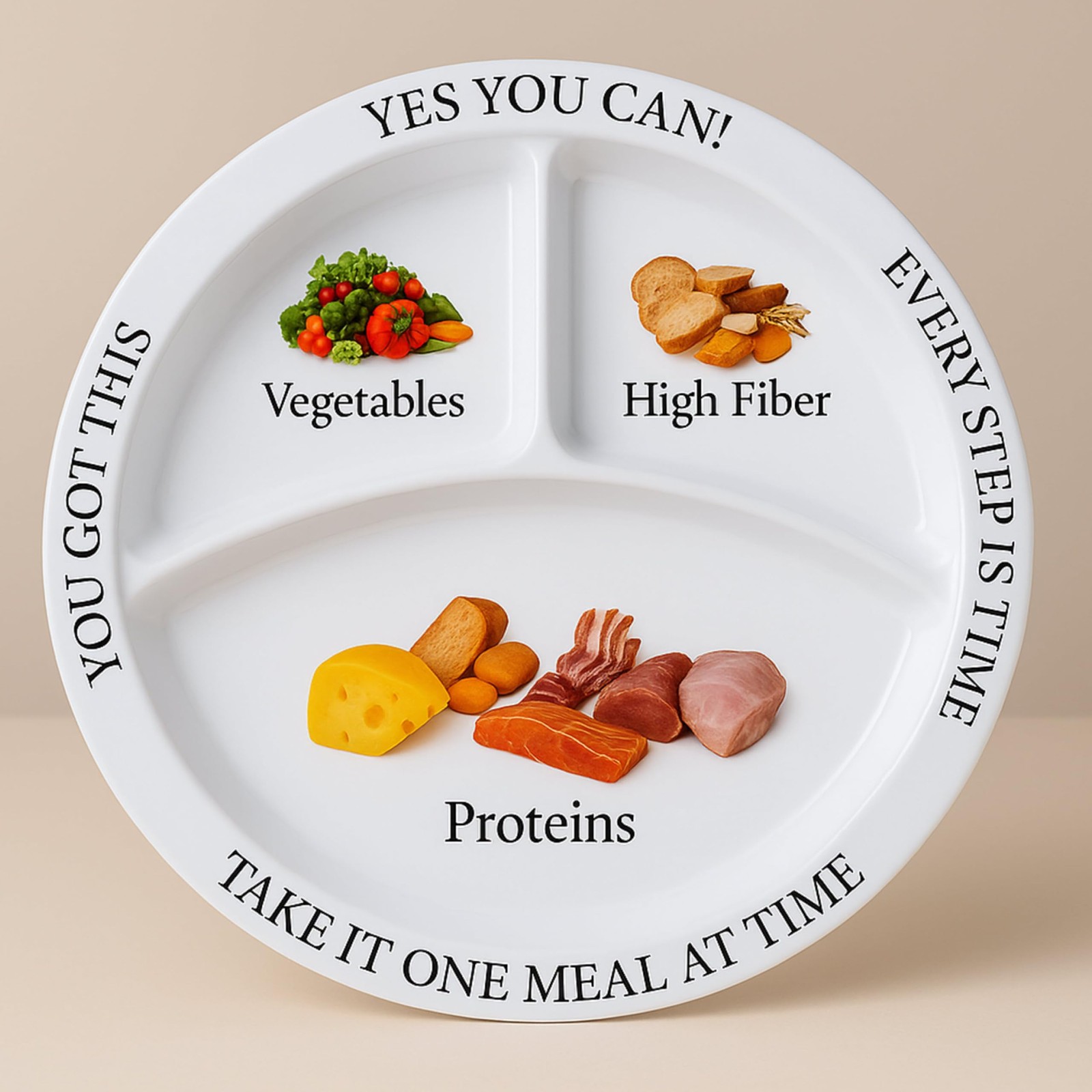 Bariatric Portion Control Plates 2-Pack Weight Loss Healthy Eating Surgery