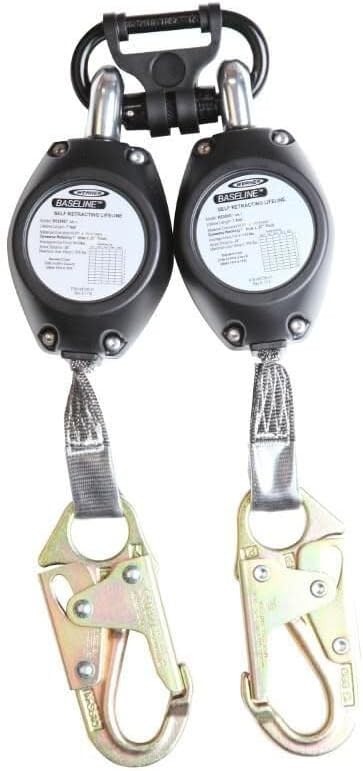 Werner R531007 7-Foot Baseline Twinleg Self-Retracting Lifeline Aluminum Rebar