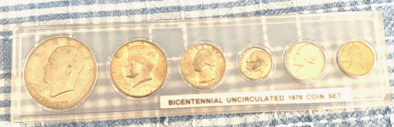 1776-1976 Bicentennial Coin Set, 6 Coins Set. Uncirculated Condition