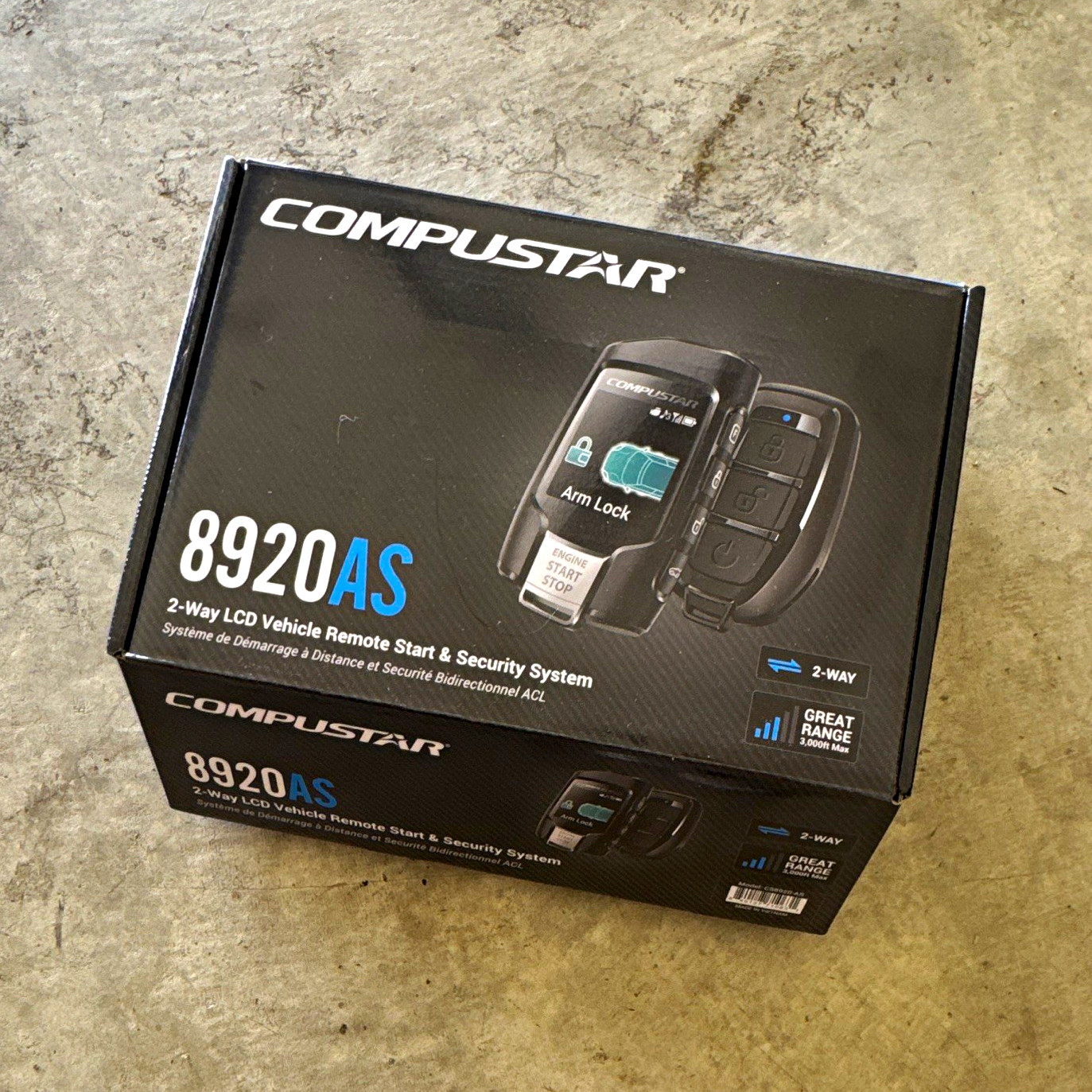 Compustar 8920AS 2-Way LCD Remote Start Security System Keyless Entry Kit