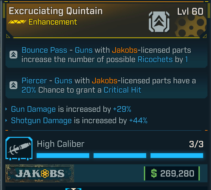 Borderlands 4⭐EXCRUCIATING QUINTAN ENHANCEMENT⭐JAKOBS⭐GUN DMG⭐SHOTGUN DMG