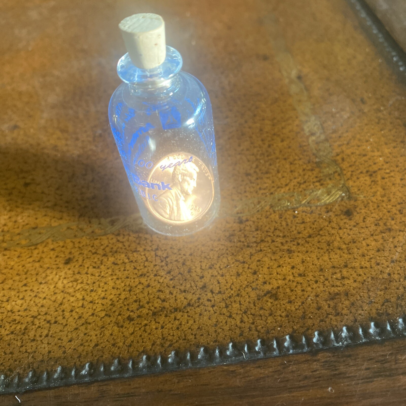 Lincoln Penny In A Bottle 1988 American Bank Centennial Souvenir Collectible