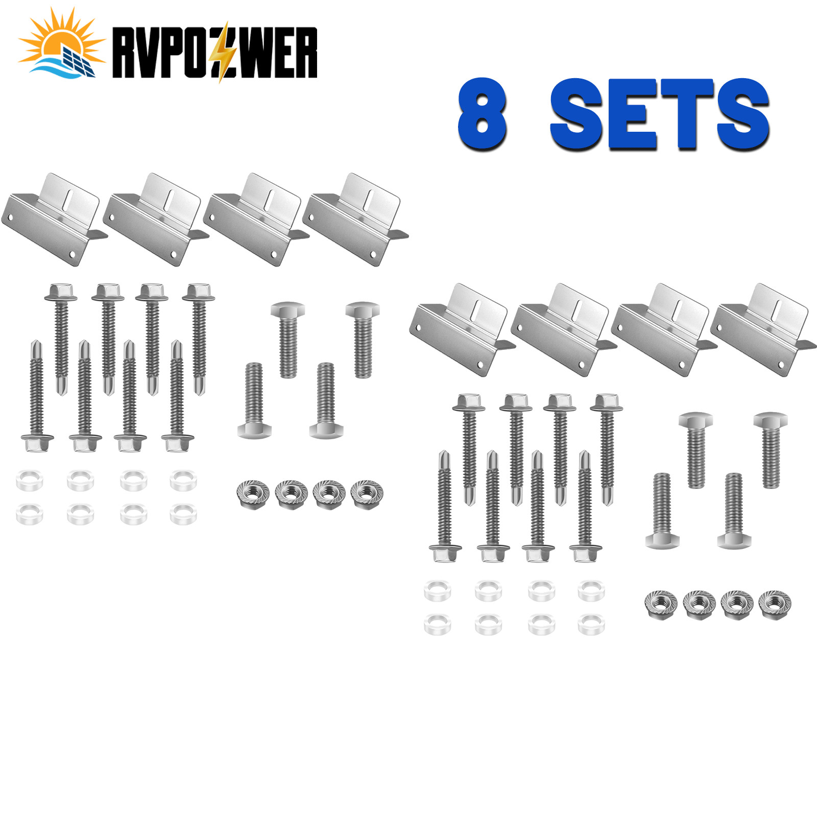 2 SETS Solar Panel Z Bracket Mounting Mounts Set Solar Panel RV Boat Roof Wall