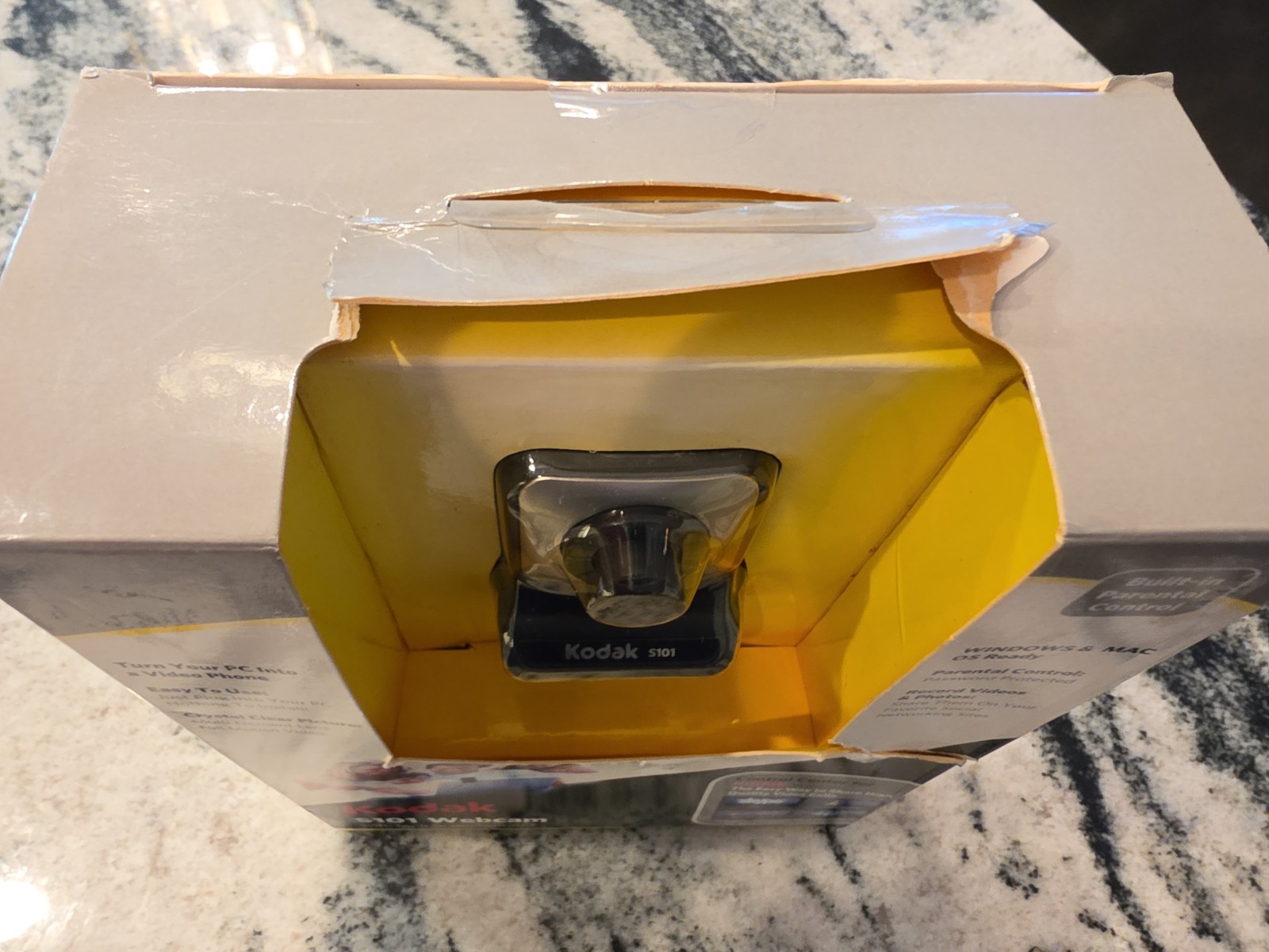 Kodak S101 USB Webcam with Microphone New Open Box Damaged Packaging Retro PC