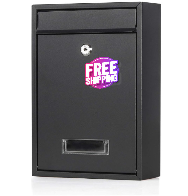 Buzones De Correo Para Casa Exterior Moderno Pared Con Metal Negro Mate NUEVO US