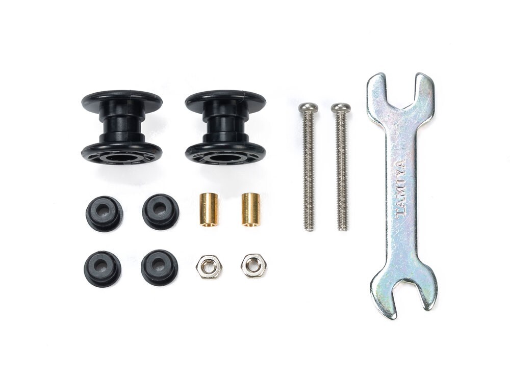 Tamiya MINI 4WD LOW FRICTION PLASTIC DOUBLE ROLLERS (BLACK/13-13mm) Set 15529