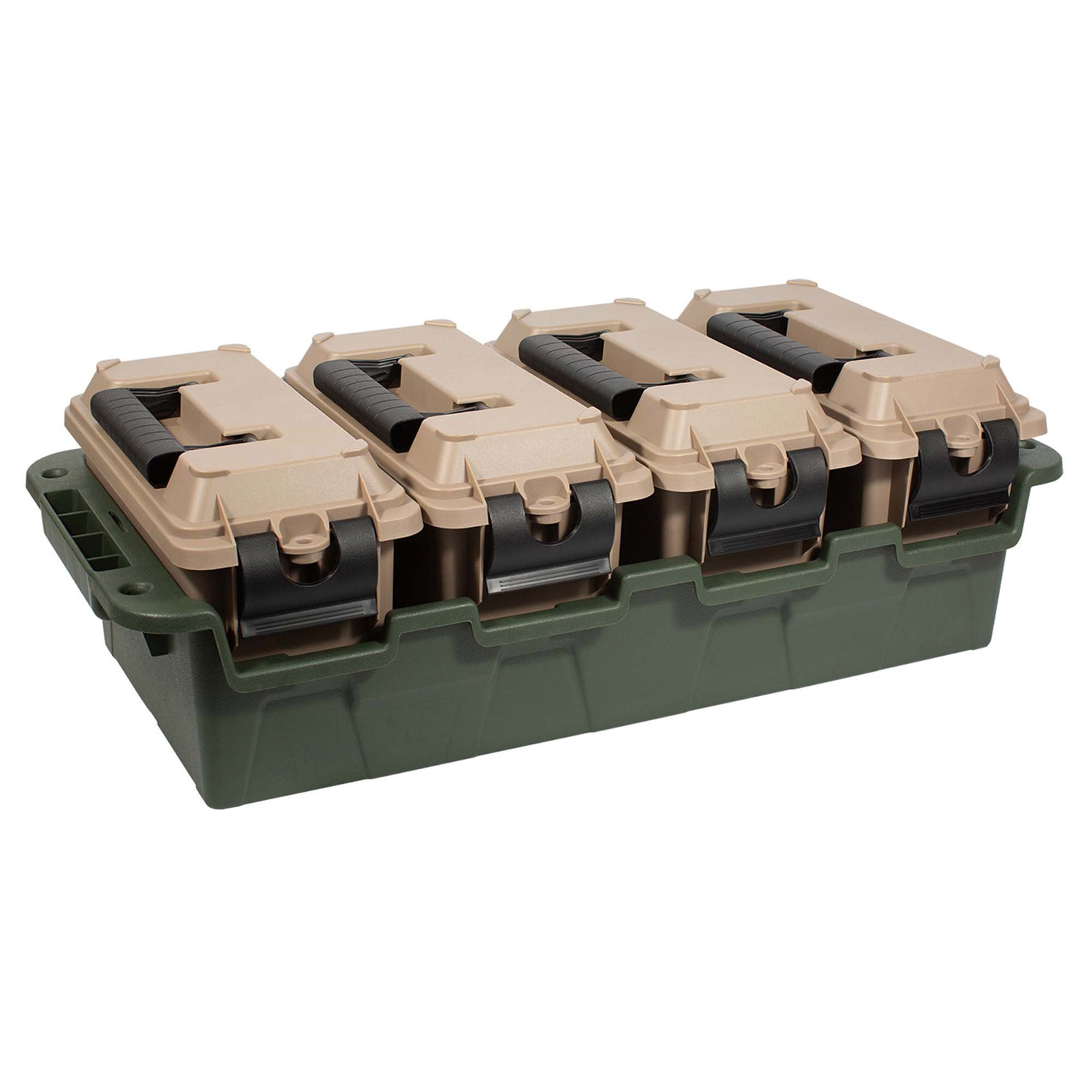 Ammo Can Storage, Field Box, 4-Pack, Water Resistant, Lockable, Stackable, NEW