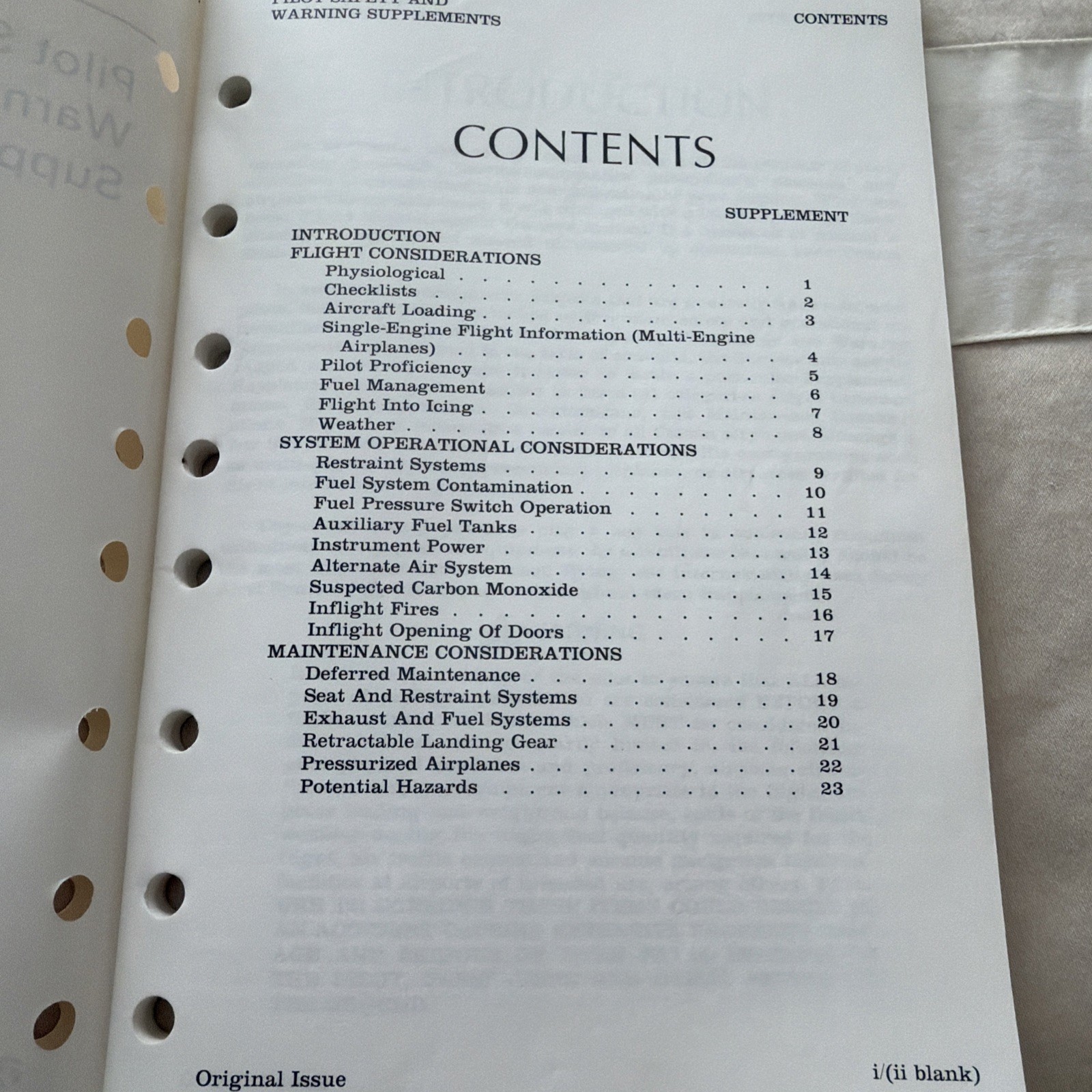 1985 CESSNA Pilot Safety and Warning Supplements good condition!