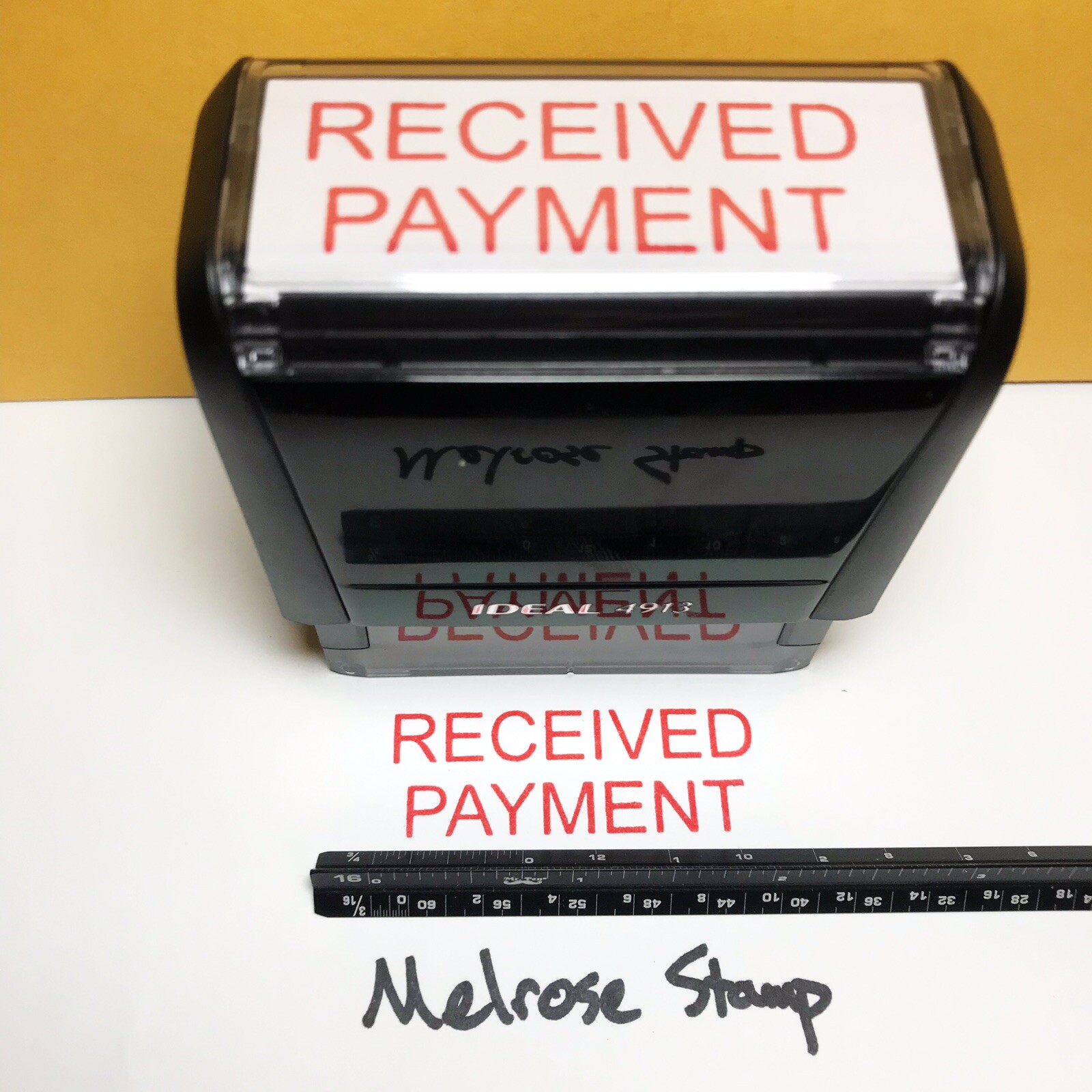 Received Payment Rubber Stamp Red Ink Self Inking Ideal 4913