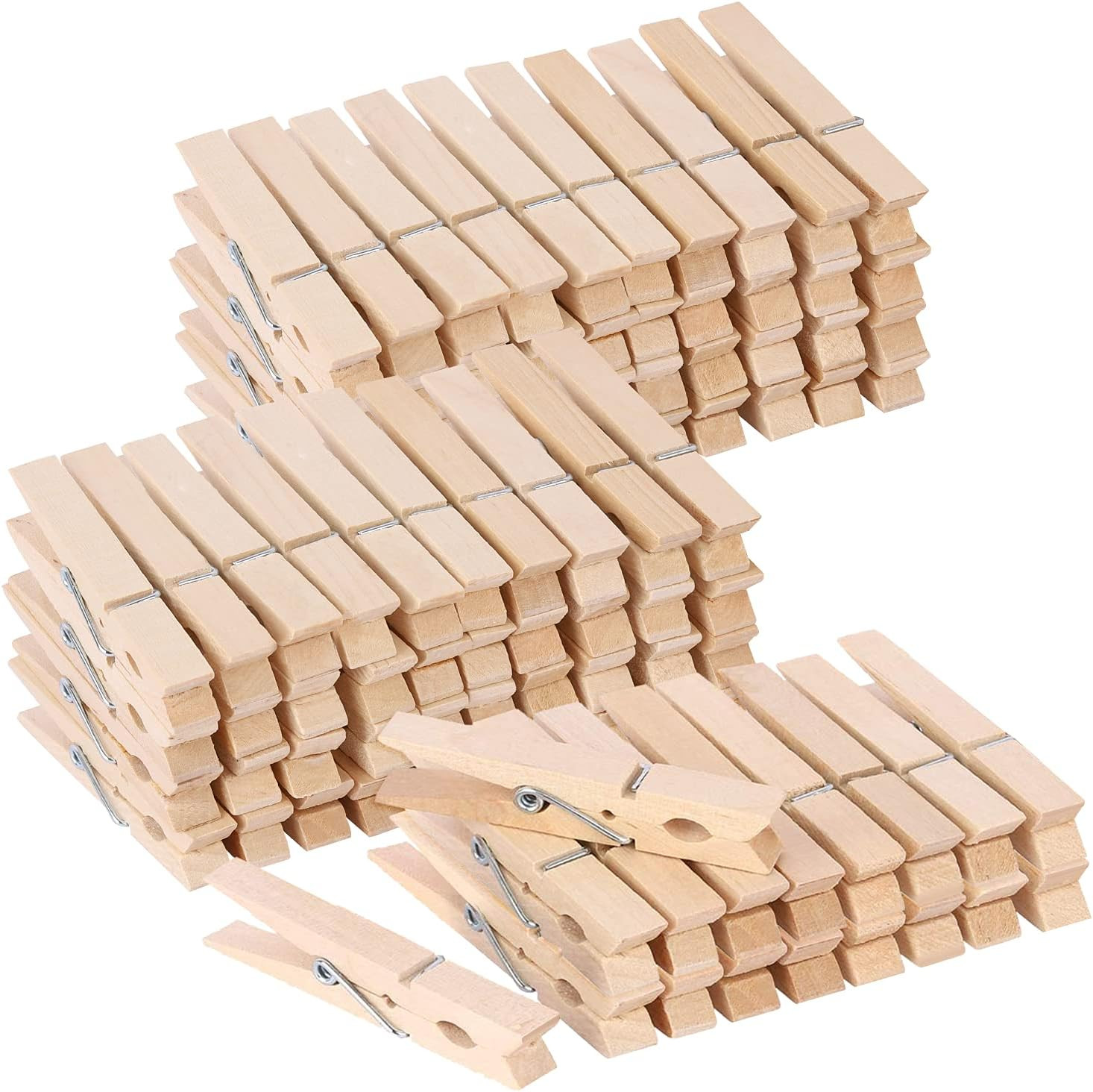100pcs Clothes Pins Wooden Clothespins 3inch Heavy Duty Wood Clips for Hanging C