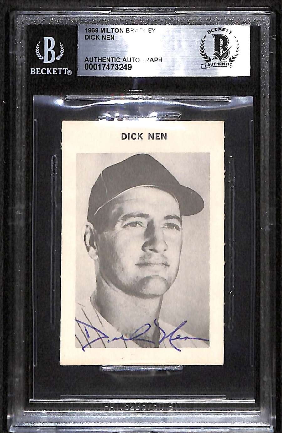 1969 Milton Bradley 200 Dick Nen  BGS Auto Autographed Authentic C92983