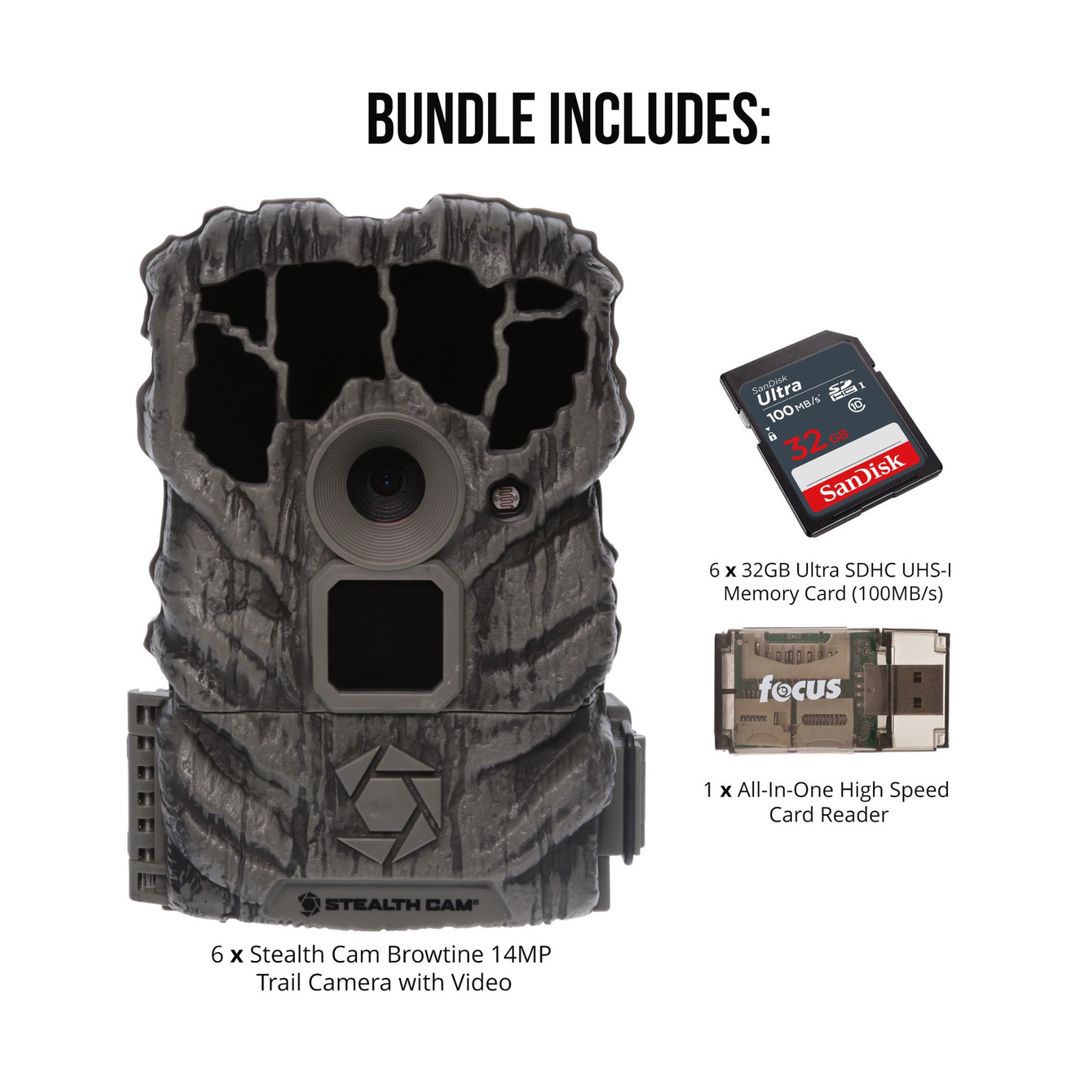 Stealth Cam Browtine 14MP Camera (6-Pack) Bundle