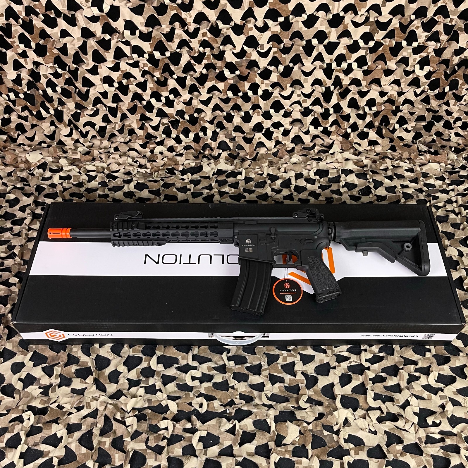 NEW Evolution Recon S 14.5" Carbontech AEG Airsoft Gun - Black/Black (94171)