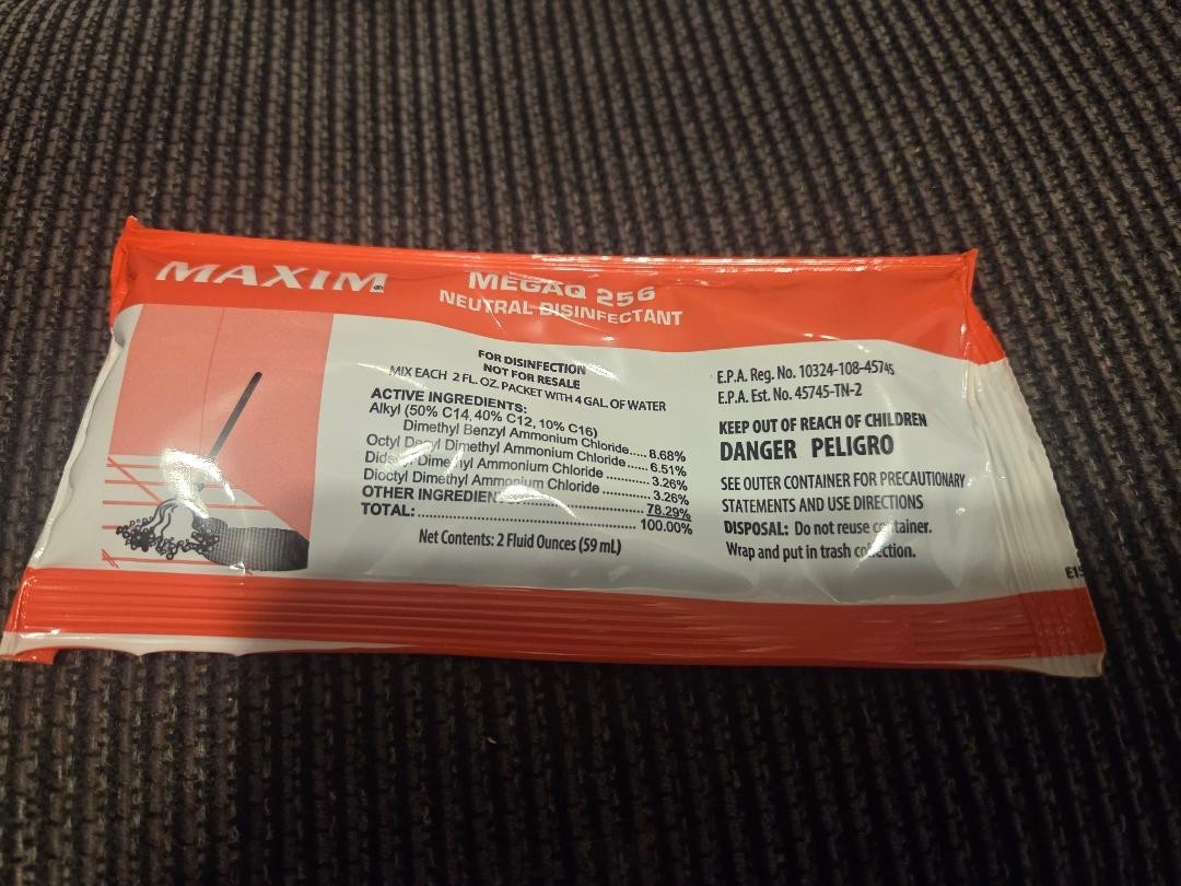 Maxim Neutral Disinfectant Megaq 256 2 oz Sports Mats Medical Equipment DS473
