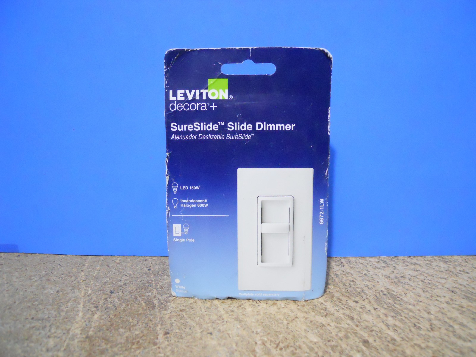 Leviton Decora+ SureSlide Slide Dimmer 6672-1LW LED Halogen Incandescent New!