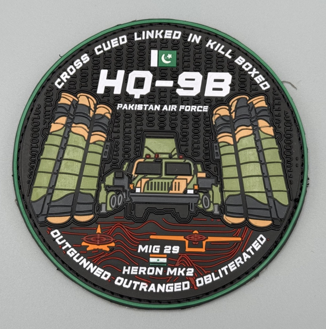 Pakistan Air Force Patch HQ-9B MIG-29 & Heron MK2 Killer in Op Bunyan-al-Marsos