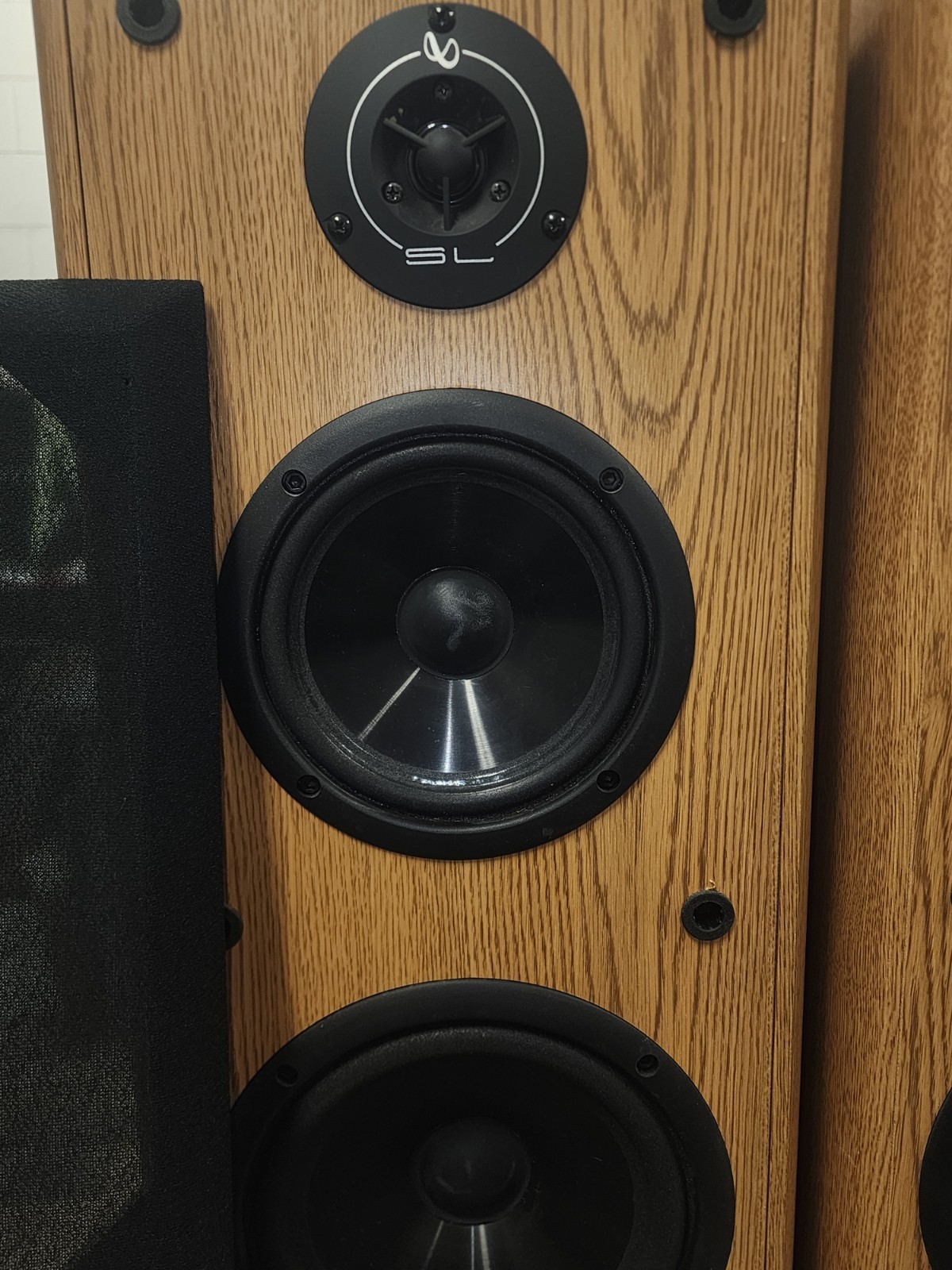 INFINITY SL40 TOWER SPEAKERS SOLID OAK VERIFIED WORKING SOUND SYSTEM Vtg Speaker