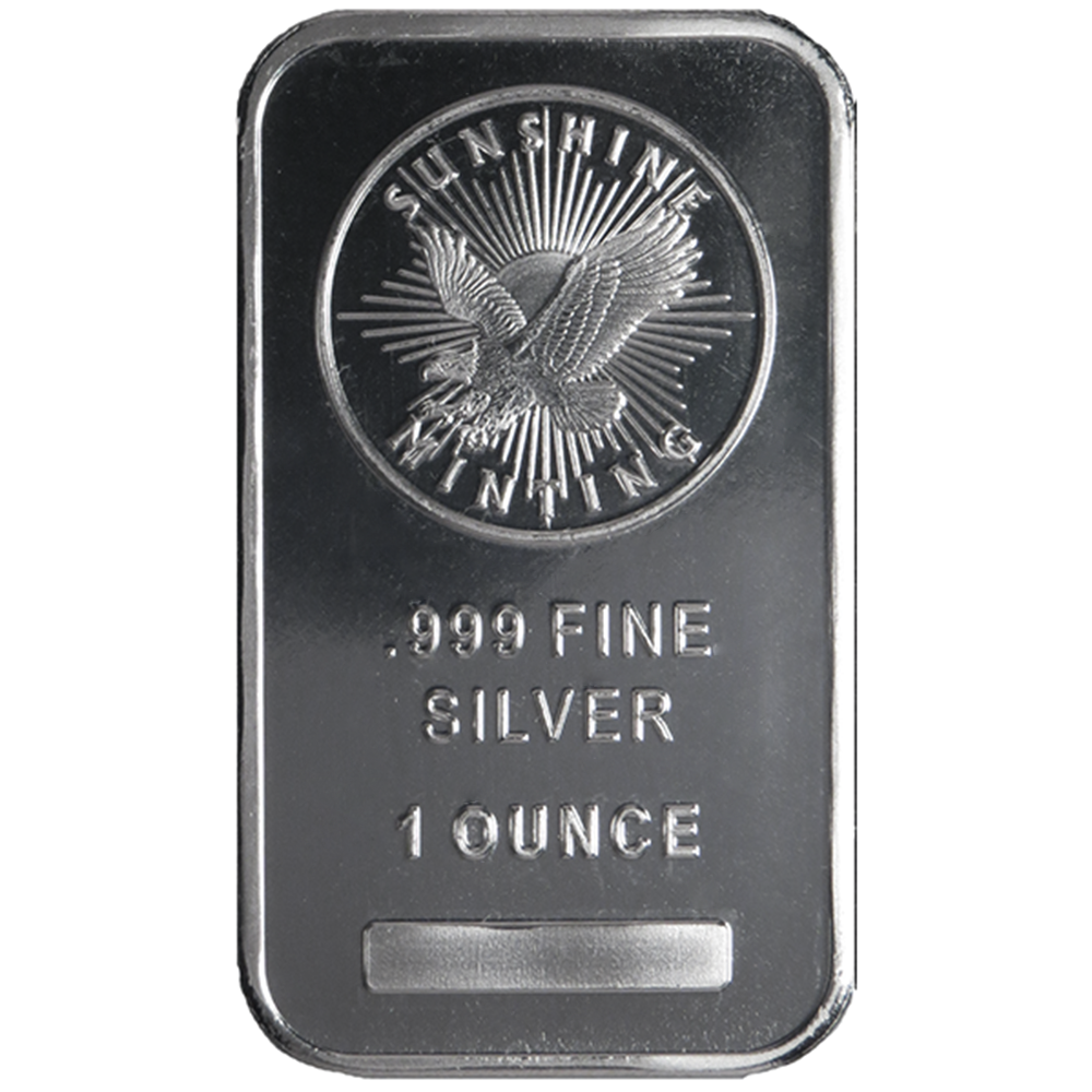 Lot of 5 - 1 Troy oz Sunshine Mint .999 Fine Silver Bar Mint Mark SI Sealed
