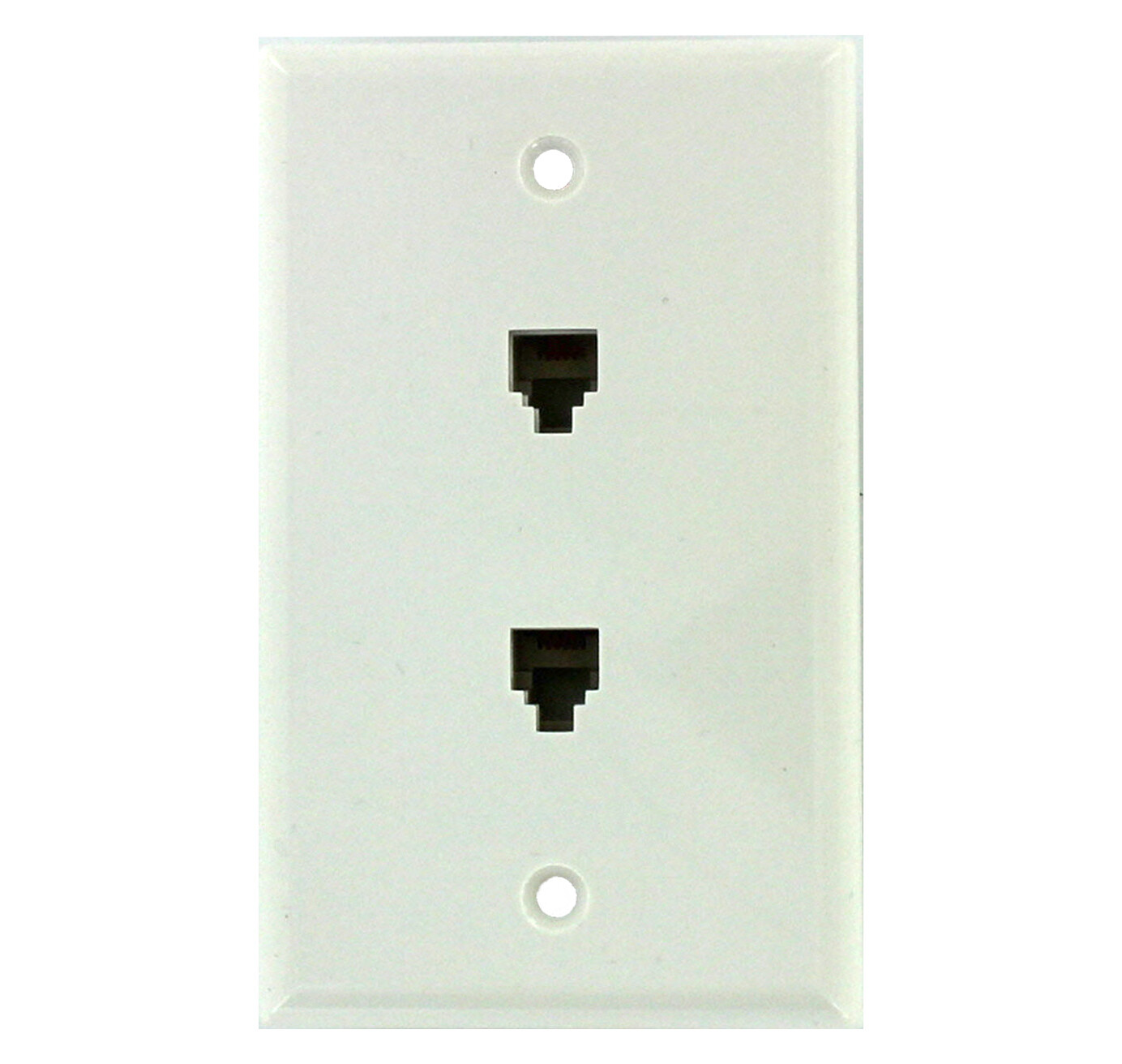Lot of 3 Eagle 3456-4W White Flush Mount Voice/Data Duplex Modular Jack