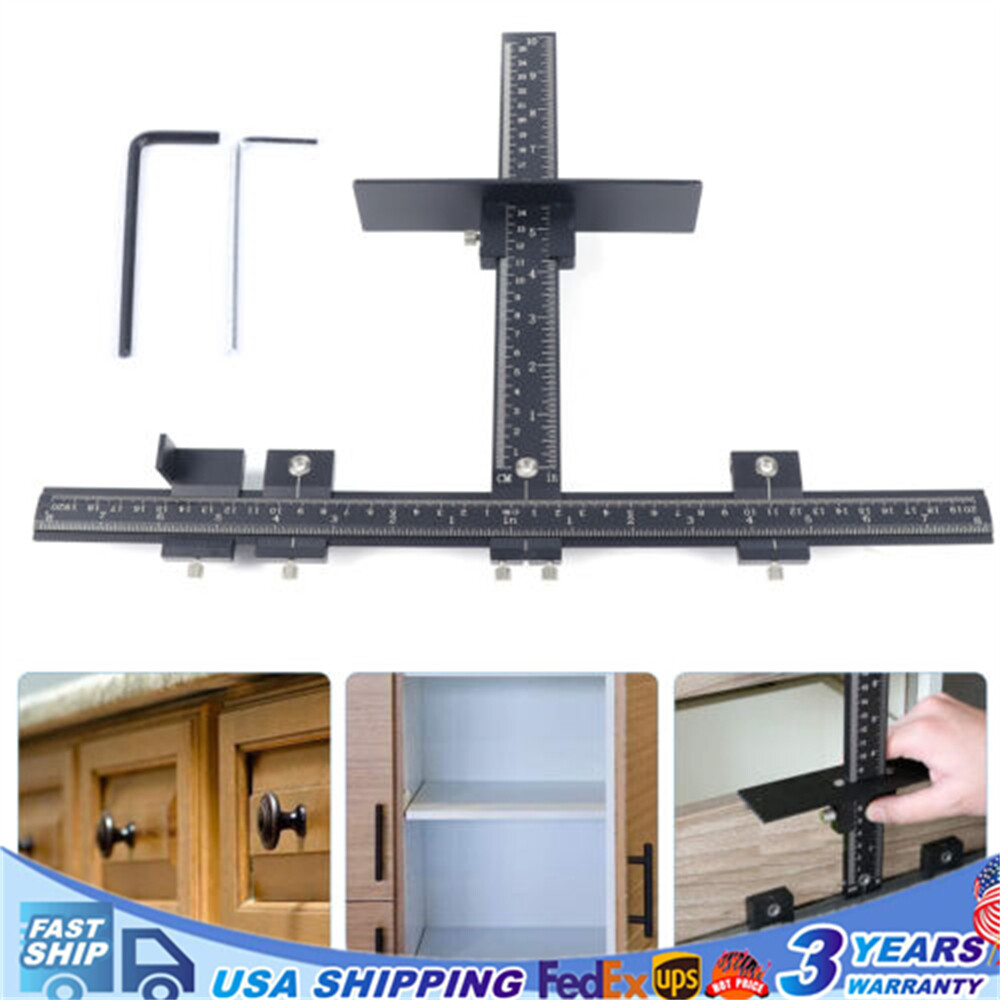Cabinet Hardware Jig Tool for Handle Knob Pull Installation For Door and Drawer!