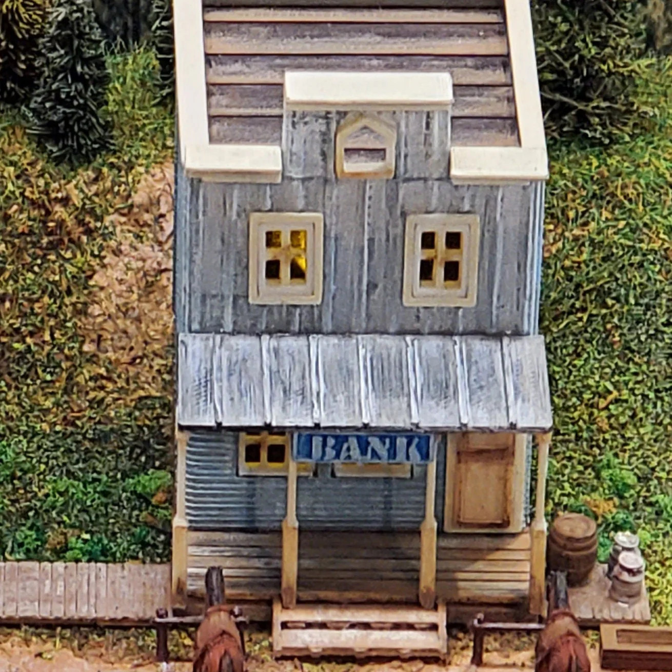 N Scale Western Bank Building Kit  3D Printed Pioneer-Era Model for Dioramas,