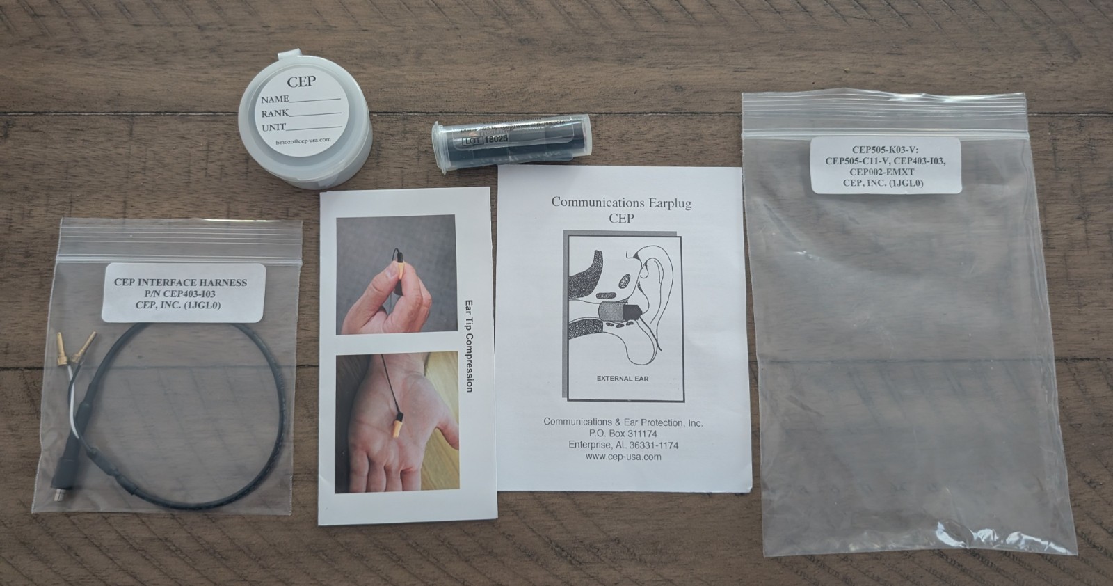 Communications Ear Plugs (CEP) Helmet Interface Kit - Flight Helmet