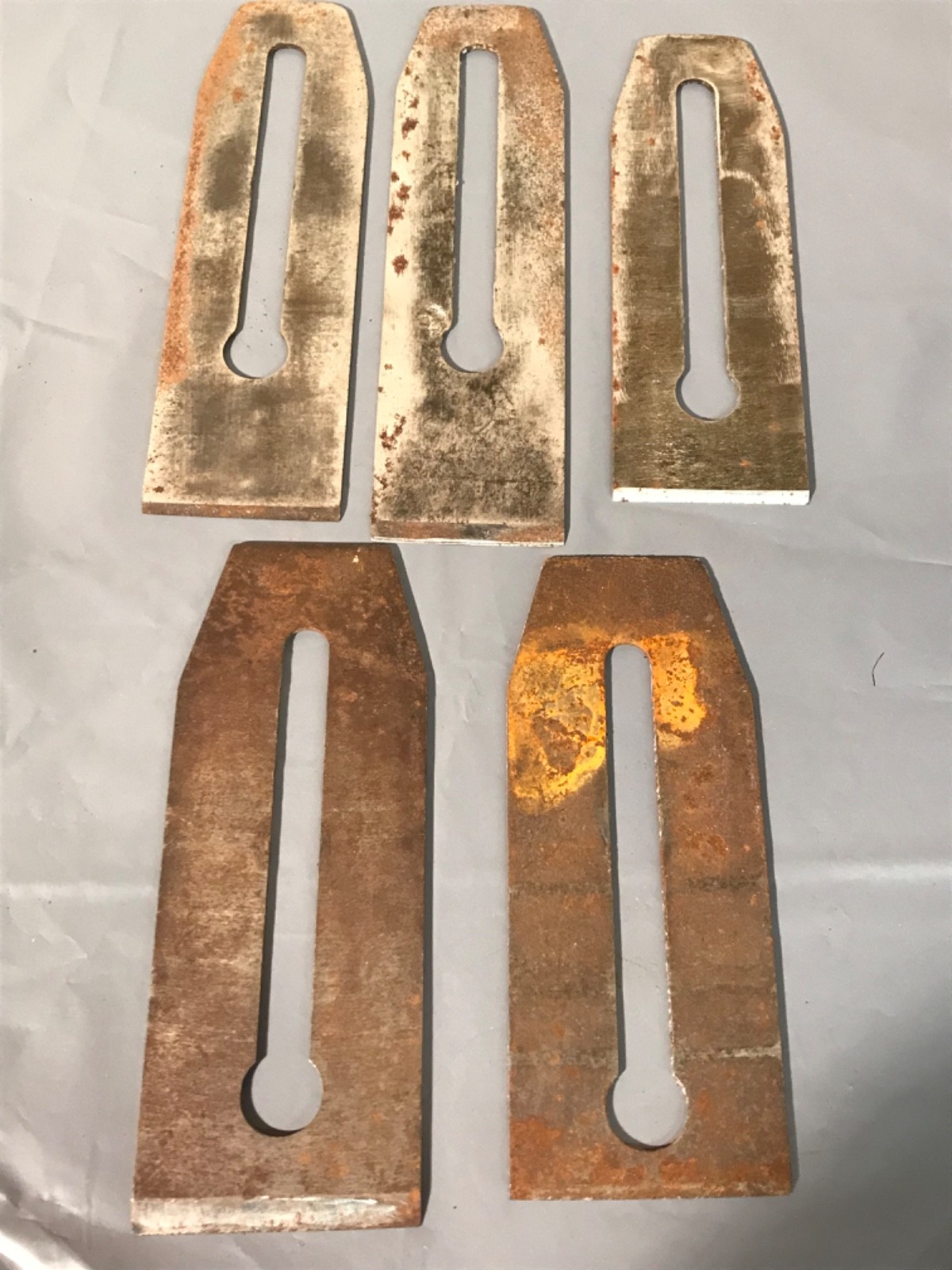 5 x Vintage Woodworking Plane Irons Job Lot Record Stanley Anant
