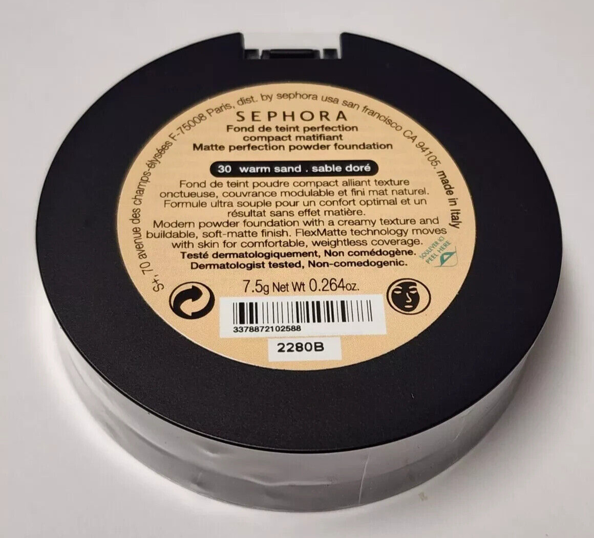 Sephora Matte Perfection Powder Foundation ~ 30 Warm Sand ~ Full Size 0.264 oz