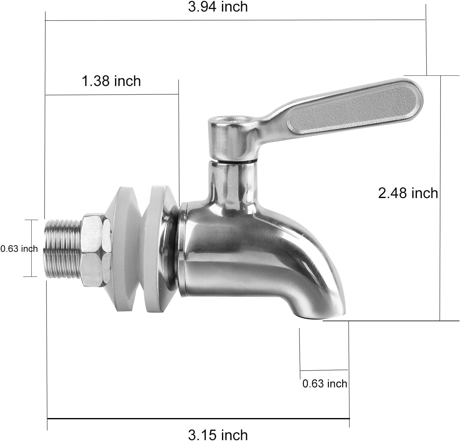 Bekith 2 Pack Beverage Dispenser Replacement Spigot, Stainless Steel Polished Fi