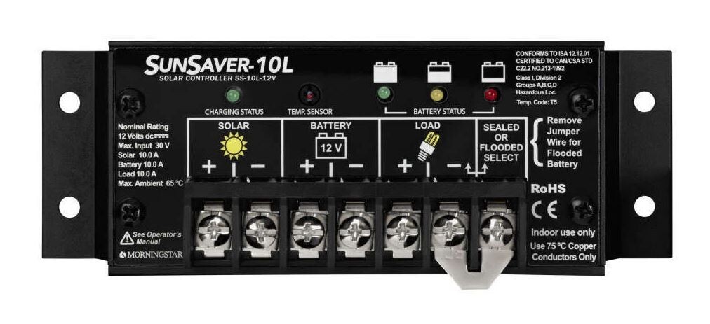 Morningstar SS-10L-12V SunSaver 10A Solar Charge Controller  12V  LVD  PWM