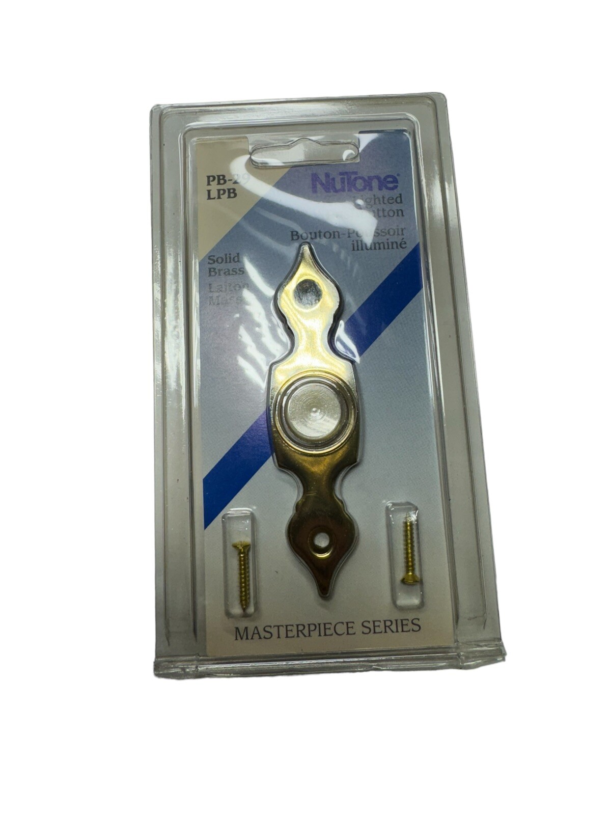 (Qty: 6) NuTone PB-29LPB Pushbutton Lighted Door Bell Solid Brass Polished
