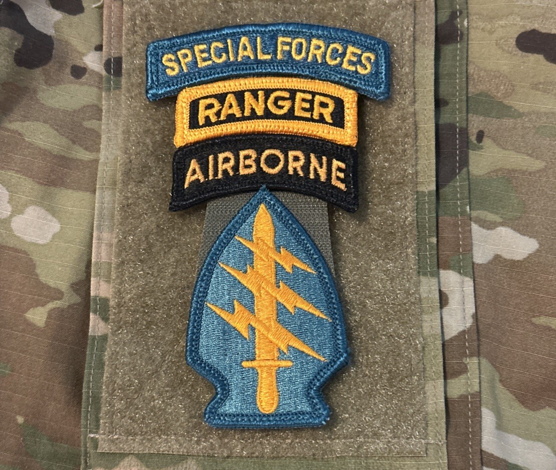 US Army Special Forces Command Patch/SF/Ranger Tab w/ Hook Full-Color SFGA