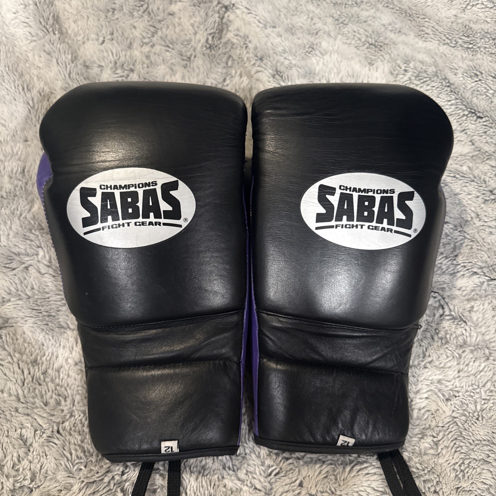Sabas  Boxing Gloves (purple / Black ) 12oz - Lace-Up -
