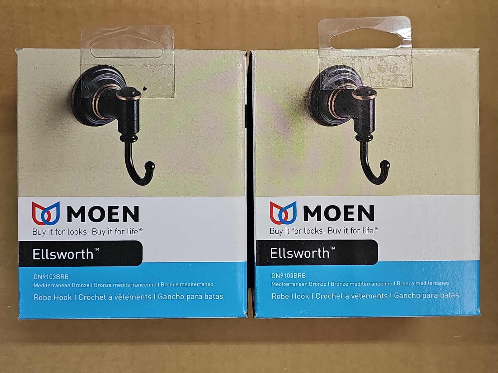 2 Moen Ellsworth Oil Rubbed Bronze Bath Robe Hooks