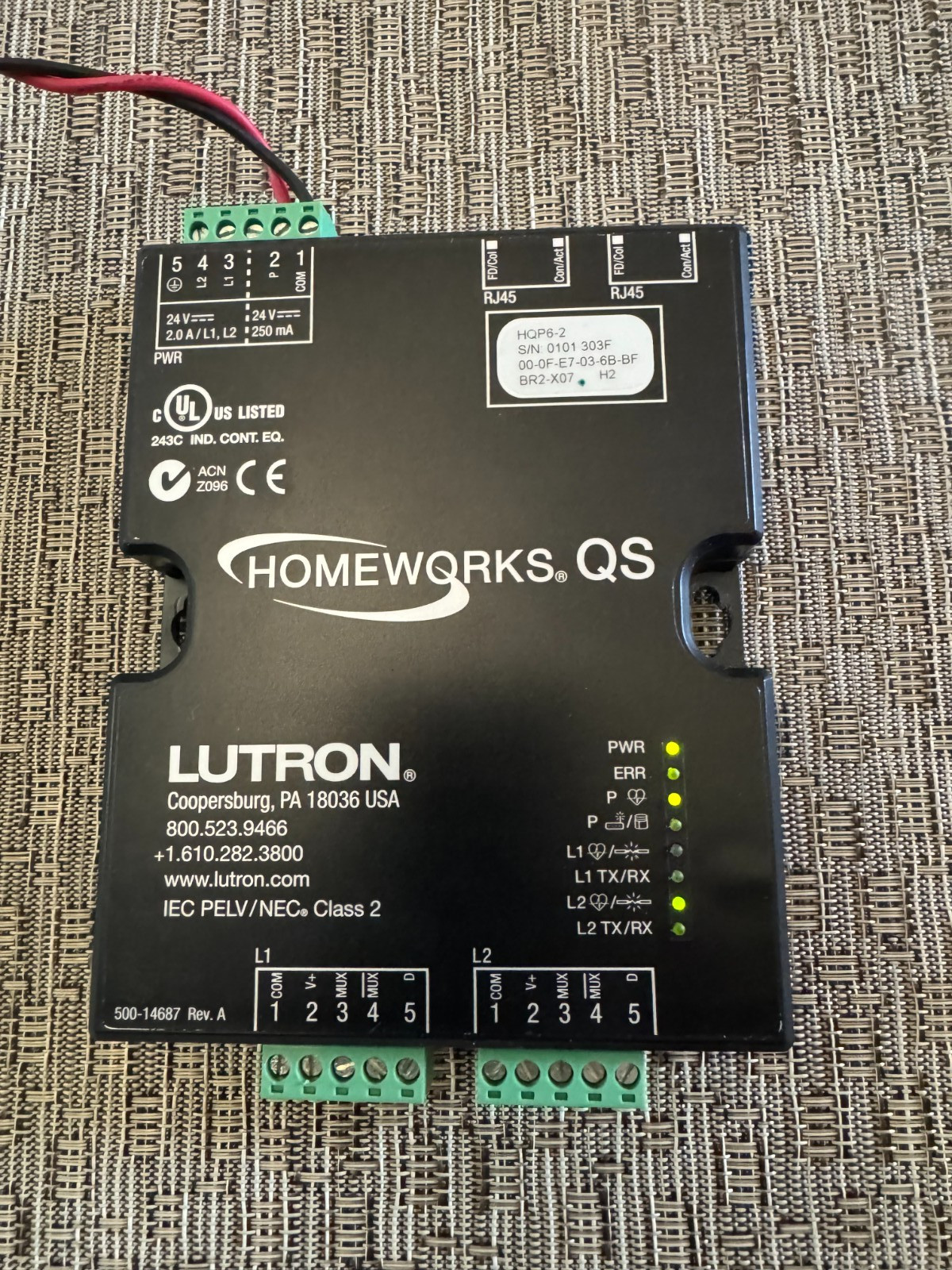 LUTRON HQP6-2 Fully Tested - Factory Defaulted - HomeWorks Processor