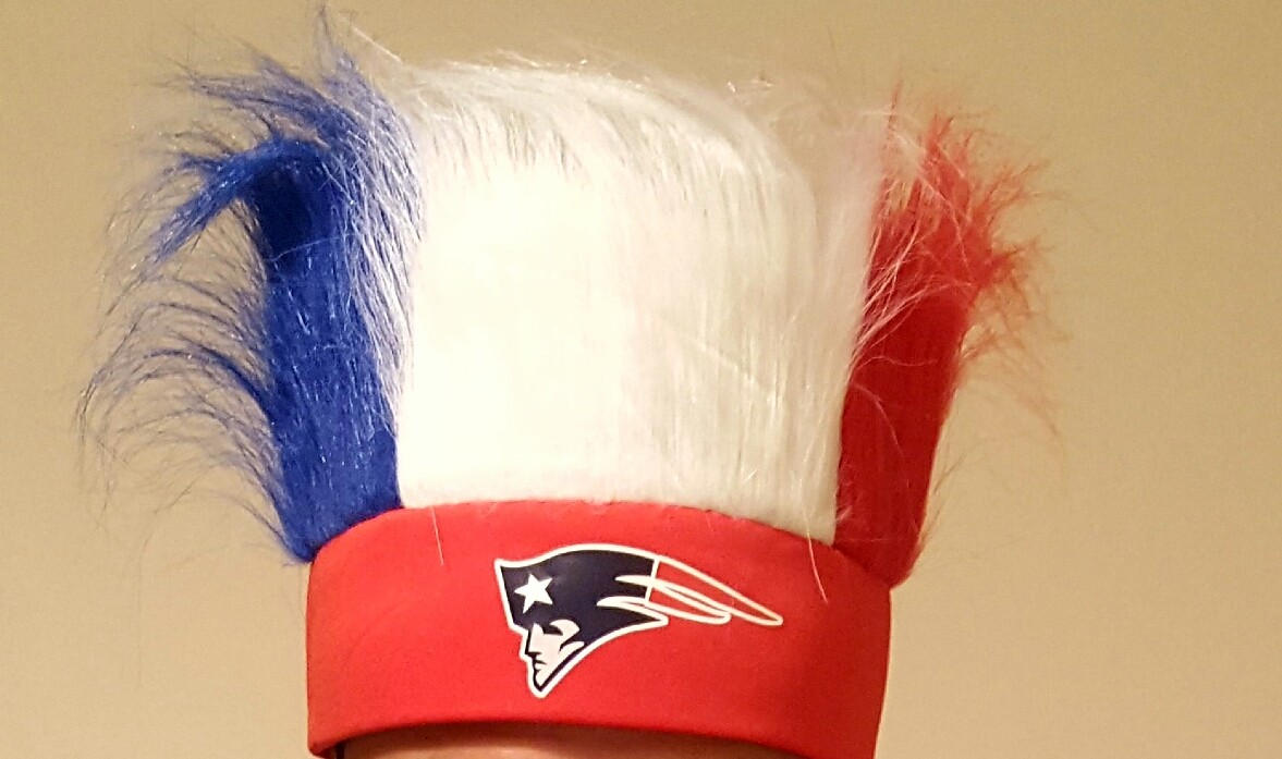 2x  New England Patriots NFL head band with hair sports fan Headwear teams