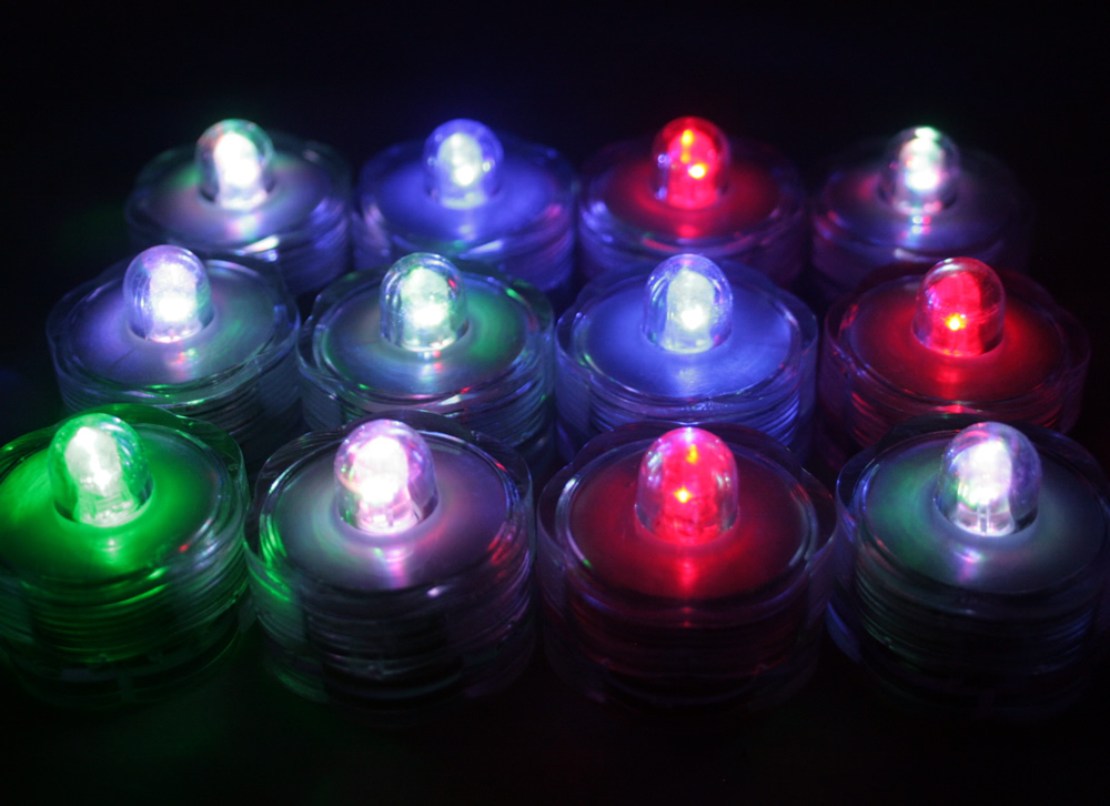 Multi-Color Changing LED very bright tealights, 10 - Candles Battery operated