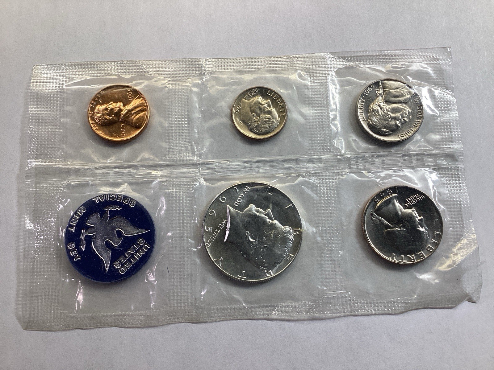 1965 SMS Silver Kennedy Special Mint Set in Sealed Cello 1 Set 092325 70c