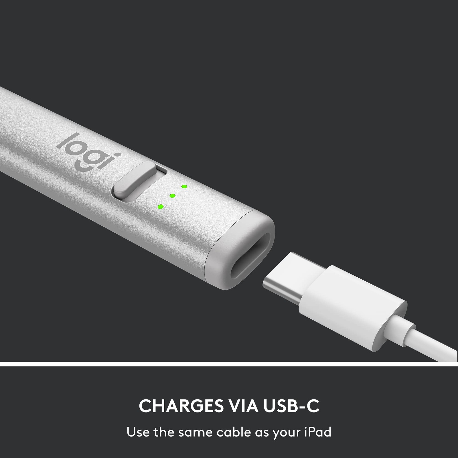 Logitech Crayon Digital Pencil (iPads with USB-C Ports) Silver (BULK PACKAGING)