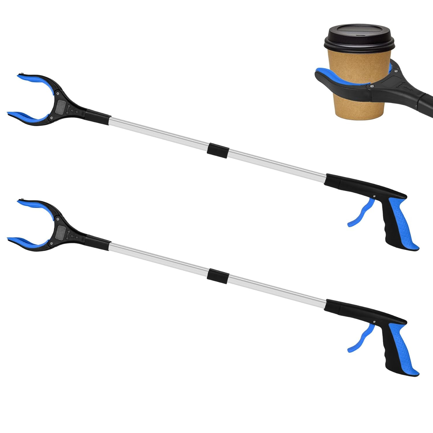 2 Pack 32 Inch Commercial Trash Grabber for Elderly Assist, Heavy Duty Lightweig
