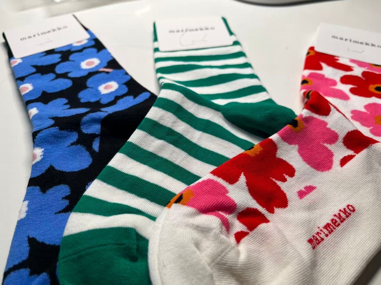 3pc Fashion Four Seasons Marimekko Flower Printed Middle Socks Style