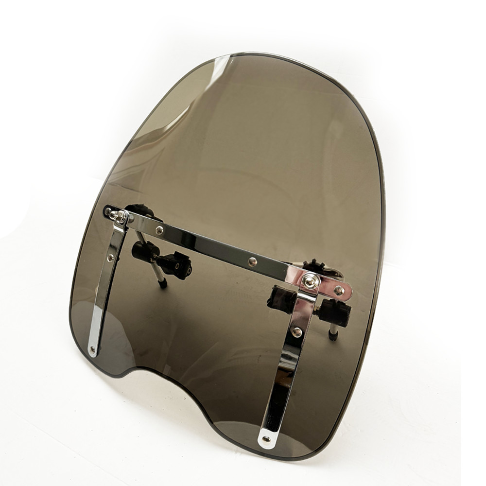 Universal 7/8'' Motorcycle Windscreen Smoked Windshield For Harley Suzuki