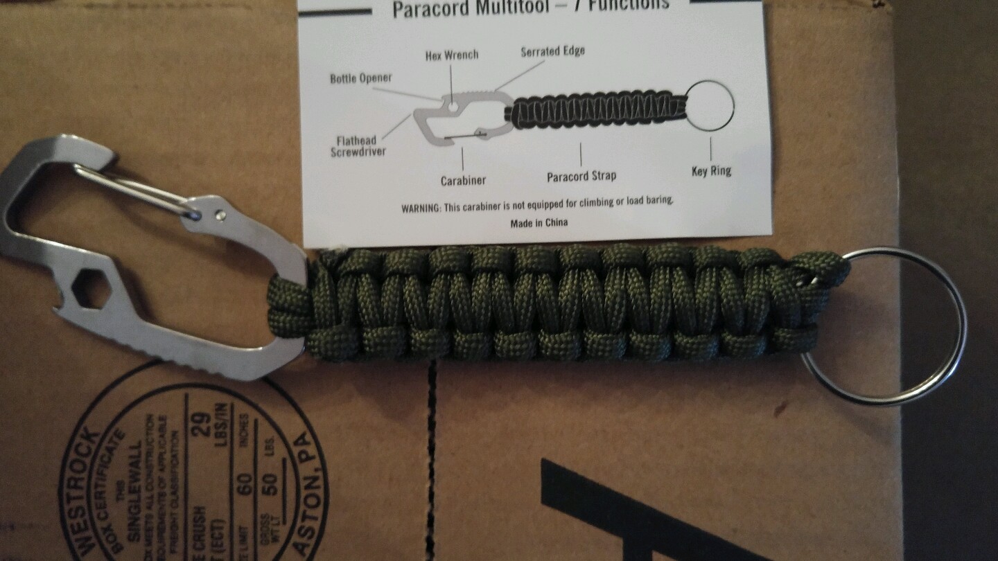 paracord multitool keyring- 7 functions