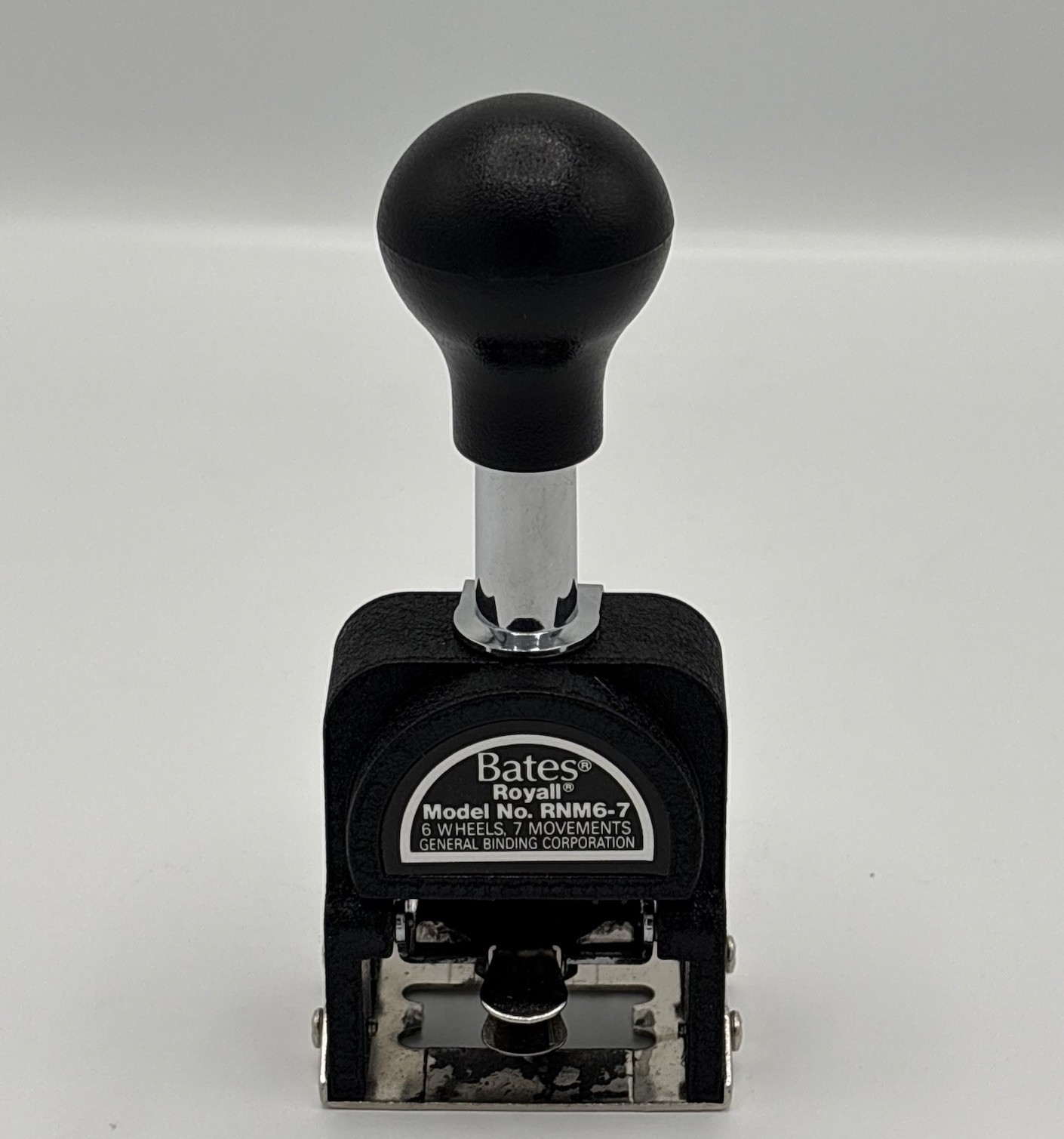 Bates Royall RNM6-7 Automatic Numbering Machine Ink Stamp 6-Wheels 7-Movements