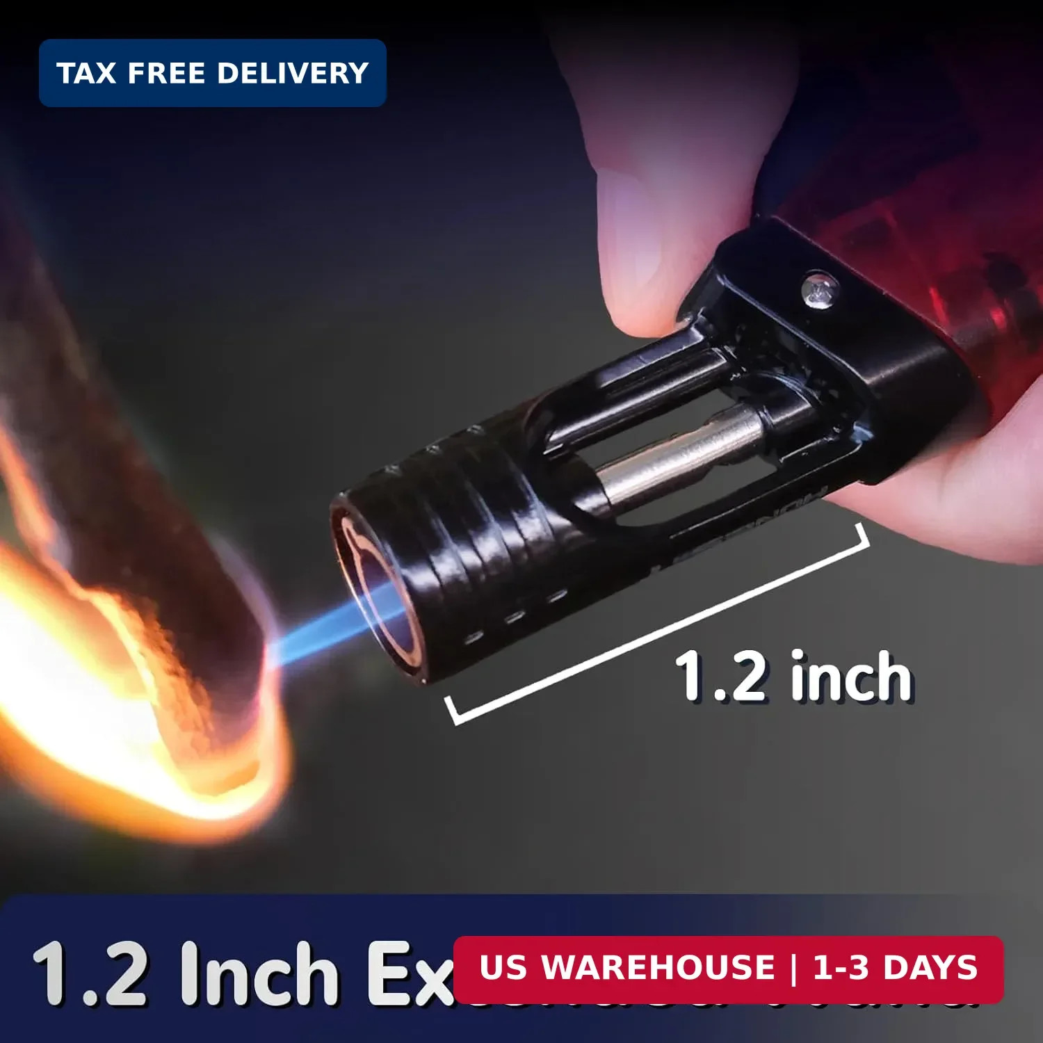 2 Pack Torch Lighter Mini Butane Multipurpose Utility Lighters with Wand Jet Fla