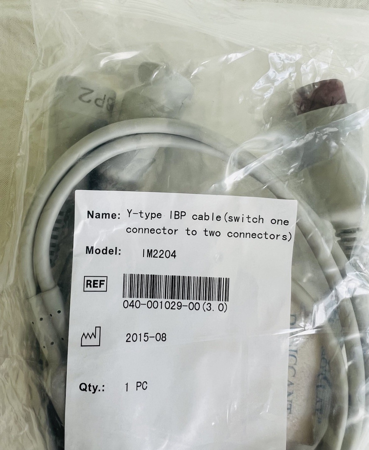Mindray IM2204 Double-Ended Y-Type IBP Extension Cable 3Ft New