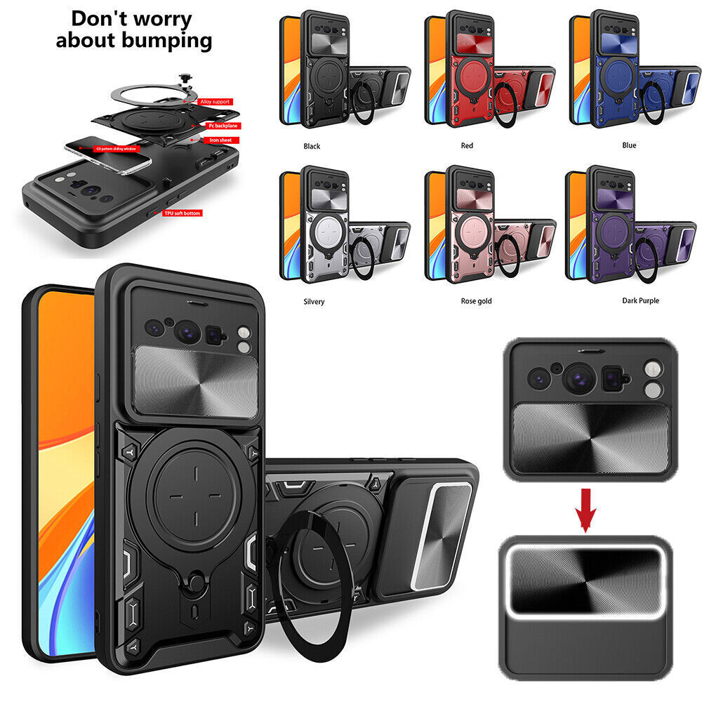 For Google Pixel 9 Pro 8A Rugged Magnetic MagSafe Shockproof Ring Holder Case