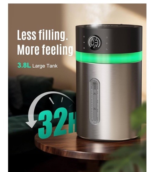 Jack & Rose 3.8L Stainless Steel Humidifier With Scent Diffuser