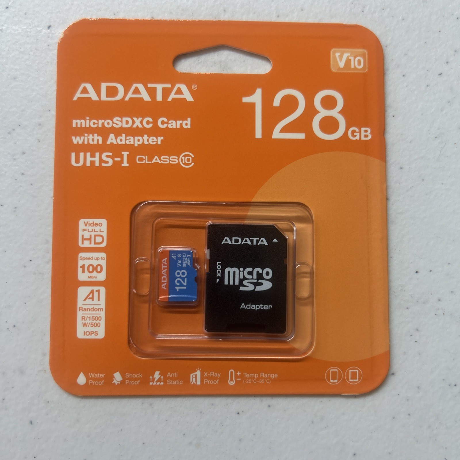 ADATA-Premier 128GB Micro SDXC UHS-I Class 10-V10 A1 Memory Card